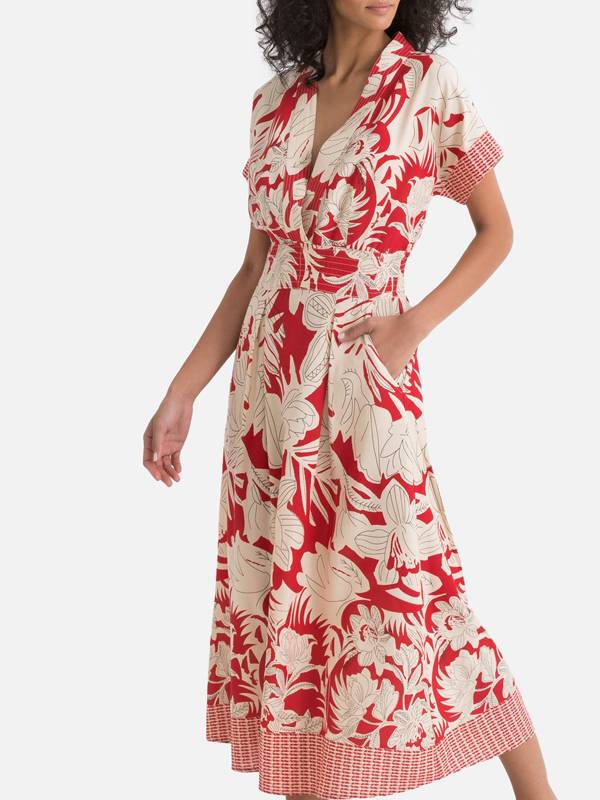 Платье-кимоно с цветочным рисунком