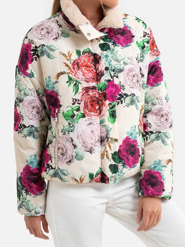 Куртка стеганая двухсторонняя с цветочным принтом